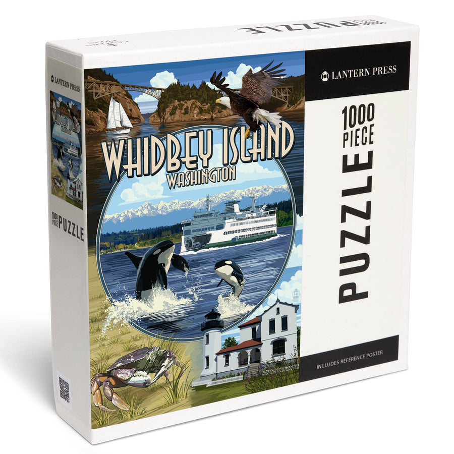 Whidbey Island, Washington, Montage Scenes, Jigsaw Puzzle Puzzle Lantern Press 