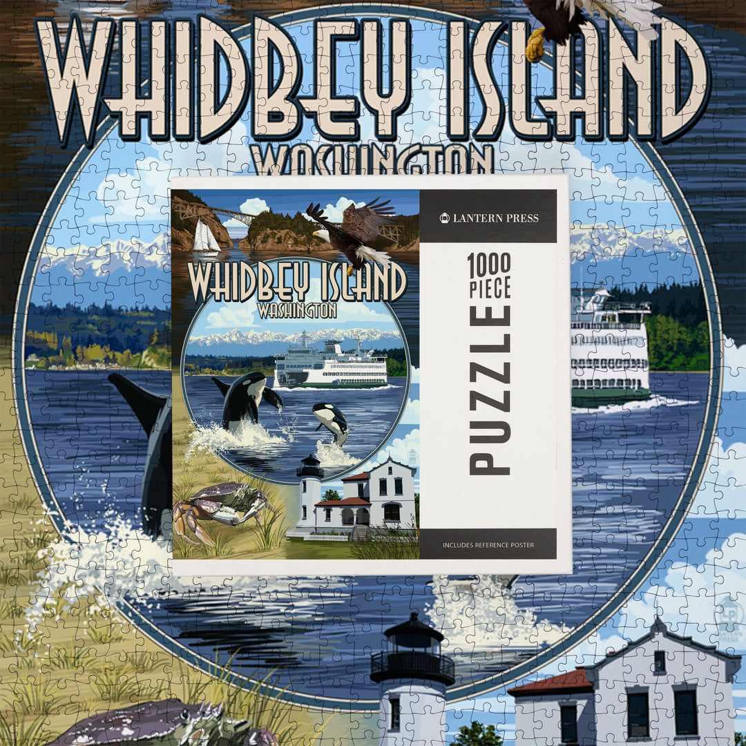 Whidbey Island, Washington, Montage Scenes, Jigsaw Puzzle Puzzle Lantern Press 