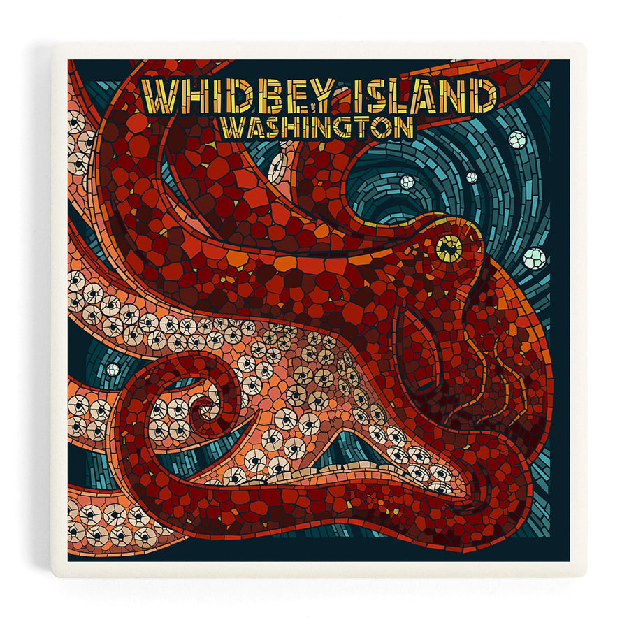 Whidbey Island, Washington, Octopus Mosaic, Coasters Coasters Lantern Press 