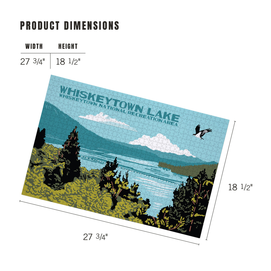 Whiskeytown National Recreation Area, Whiskeytown Lake, WPA Style, Jigsaw Puzzle Puzzle Lantern Press 