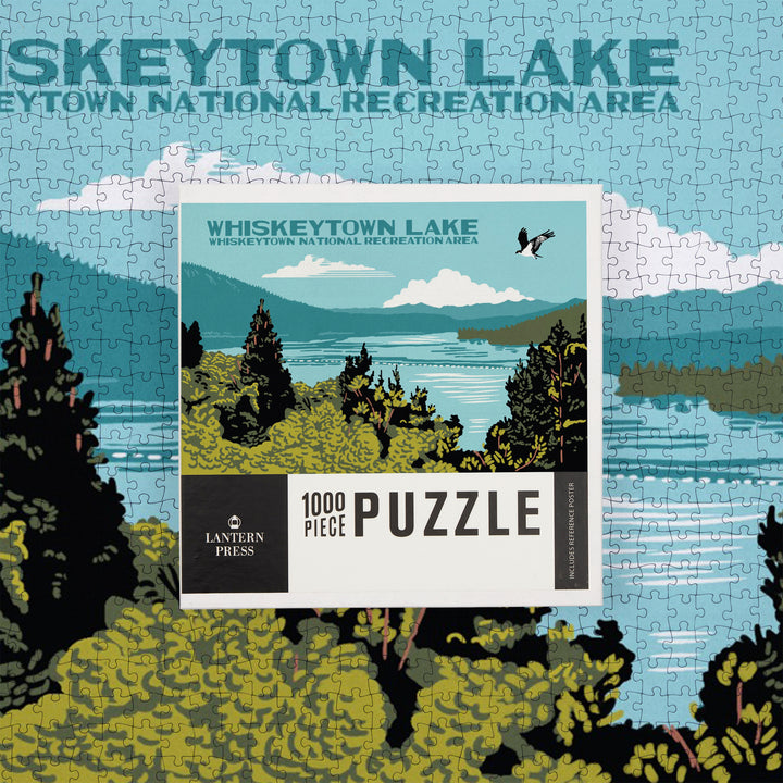 Whiskeytown National Recreation Area, Whiskeytown Lake, WPA Style, Jigsaw Puzzle Puzzle Lantern Press 