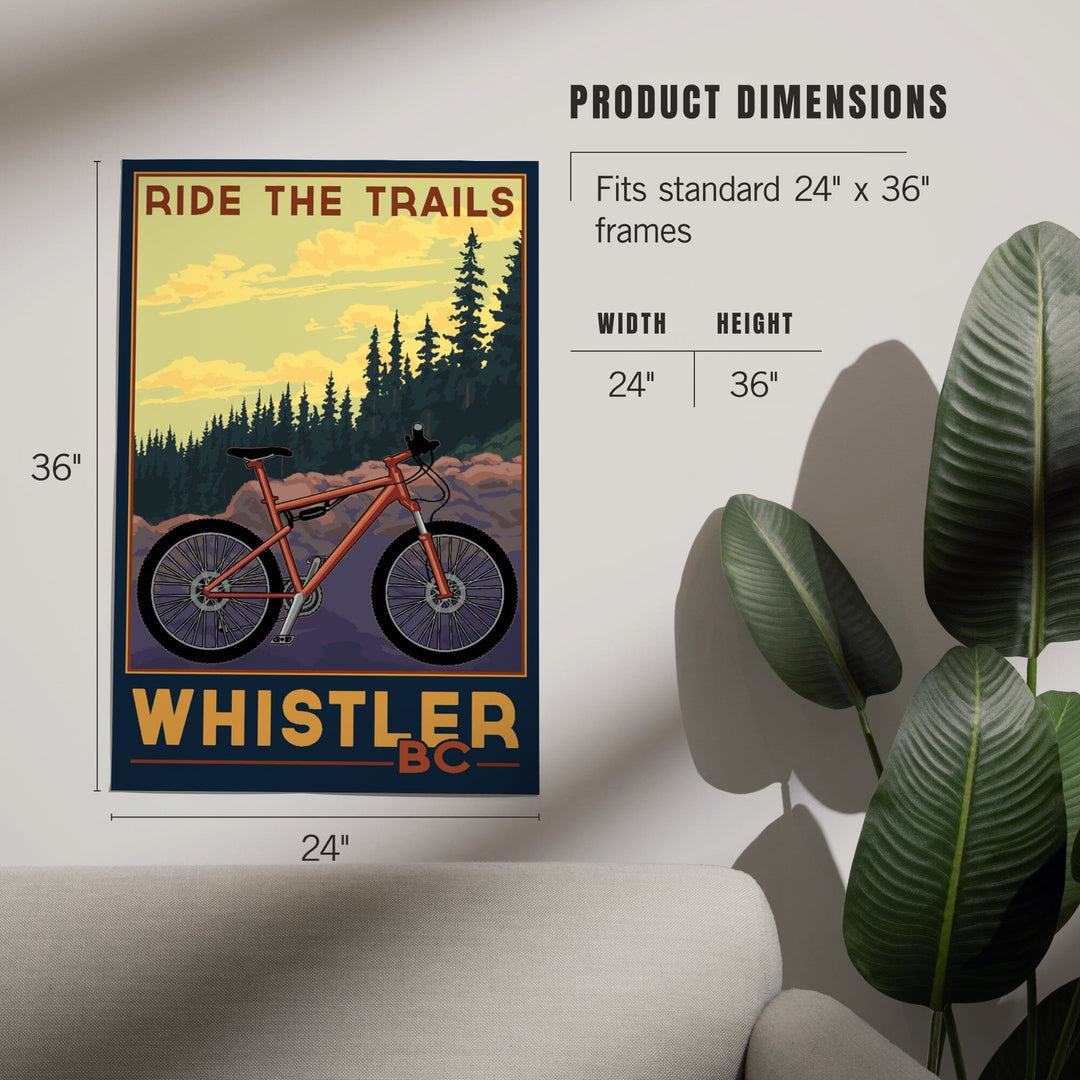 Whistler, British Columbia, Canada, Mountain Bike, Ride the Trails, Art & Giclee Prints Art Lantern Press 
