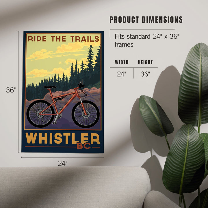 Whistler, British Columbia, Canada, Mountain Bike, Ride the Trails, Art & Giclee Prints Art Lantern Press 