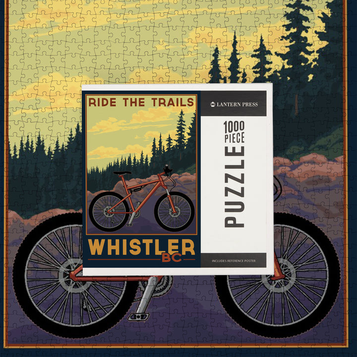 Whistler, British Columbia, Canada, Mountain Bike, Ride the Trails, Jigsaw Puzzle Puzzle Lantern Press 