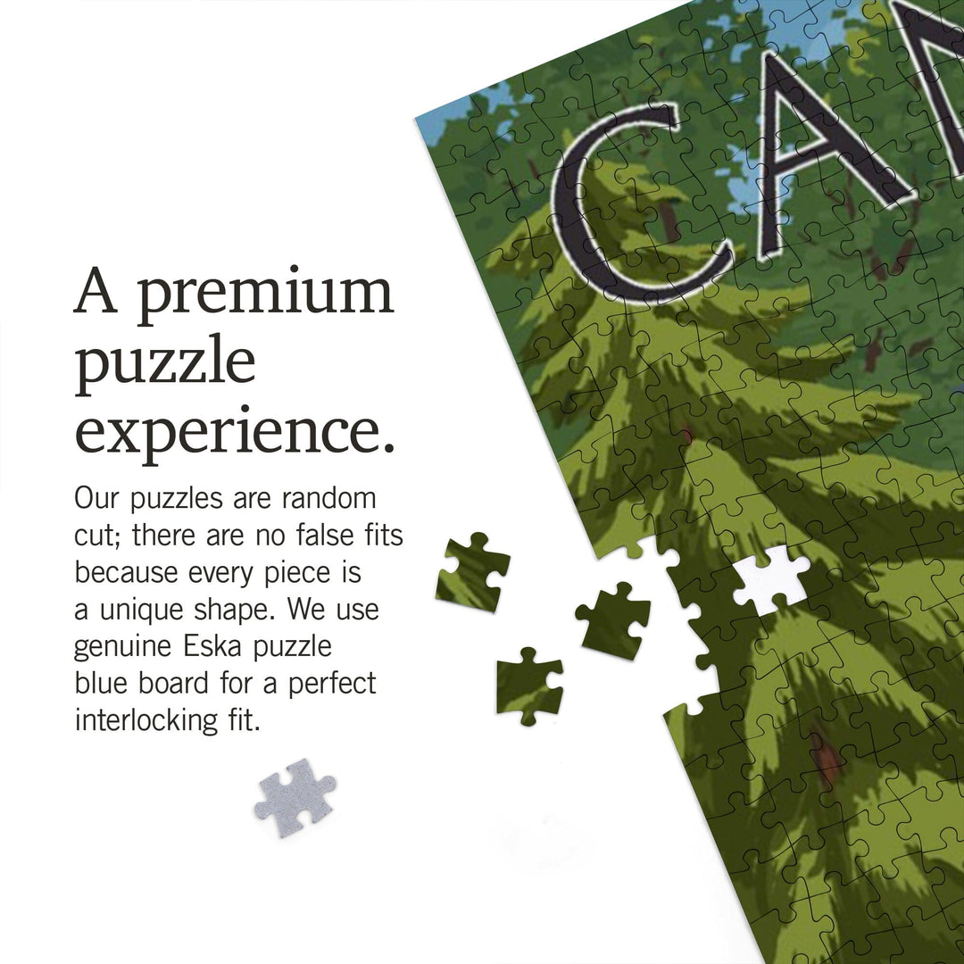 Whistler, Canada, Bear Family and Creek, Jigsaw Puzzle Puzzle Lantern Press 
