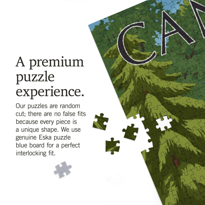 Whistler, Canada, Bear Family and Creek, Jigsaw Puzzle Puzzle Lantern Press 