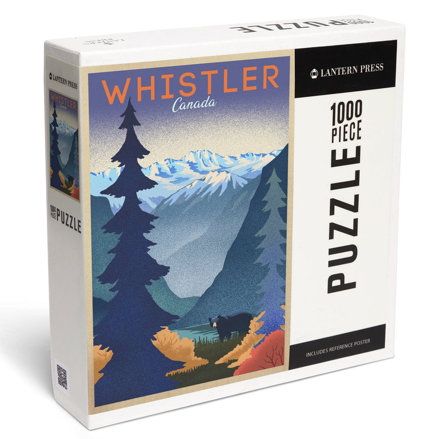 Whistler, Canada, Mountain Scene, Lithograph, Jigsaw Puzzle Puzzle Lantern Press 