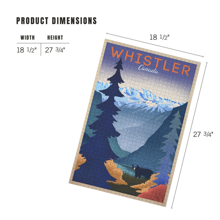 Whistler, Canada, Mountain Scene, Lithograph, Jigsaw Puzzle Puzzle Lantern Press 
