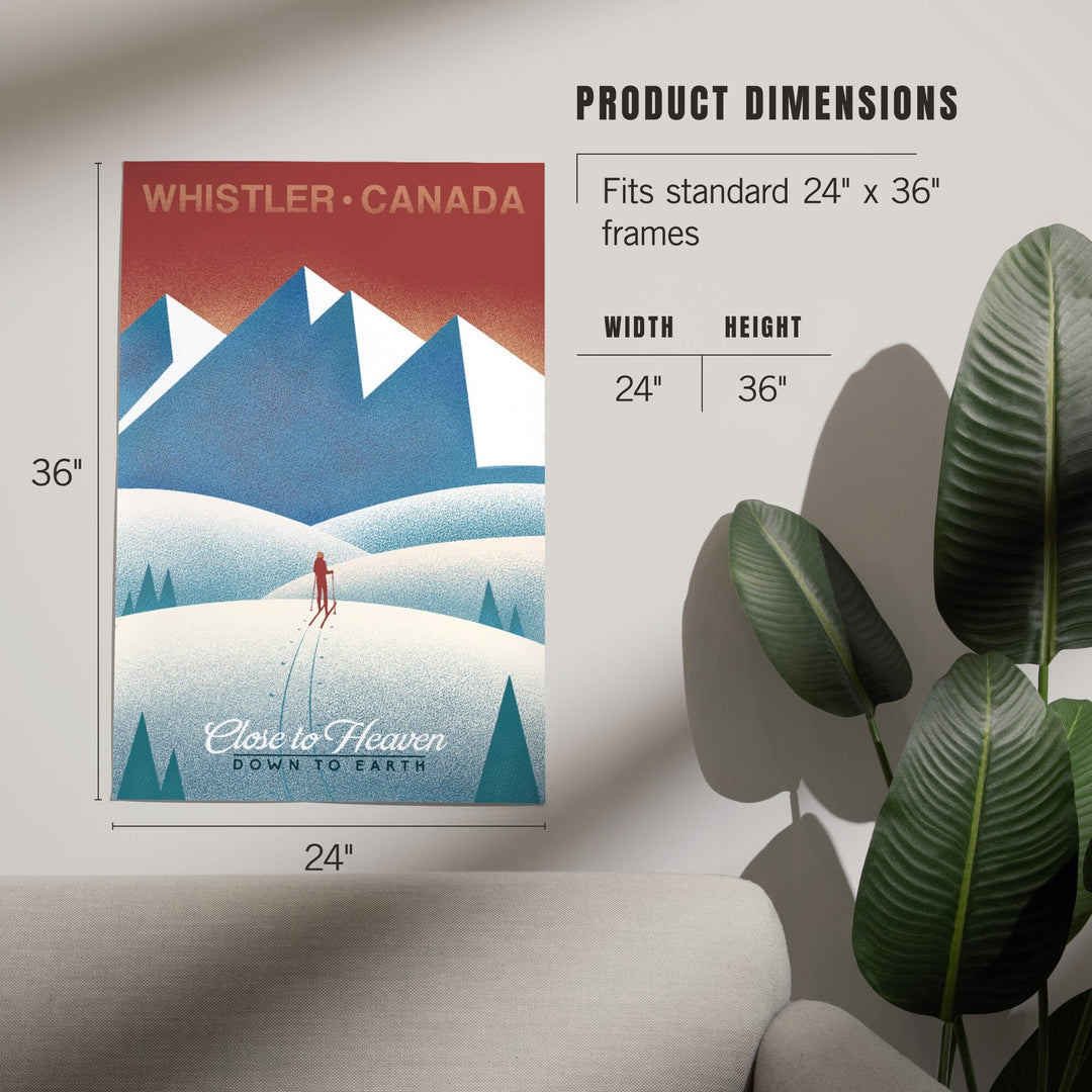 Whistler, Canada, Skier In the Mountains, Litho, Art & Giclee Prints Art Lantern Press 