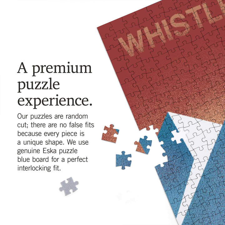 Whistler, Canada, Skier In the Mountains, Litho, Jigsaw Puzzle Puzzle Lantern Press 