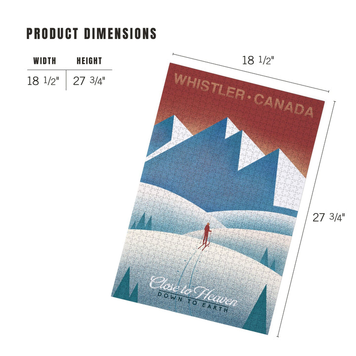 Whistler, Canada, Skier In the Mountains, Litho, Jigsaw Puzzle Puzzle Lantern Press 