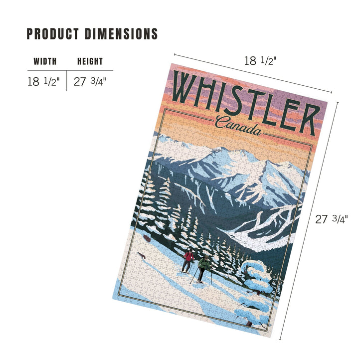 Whistler, Canada, Winter Snowshoers, Jigsaw Puzzle Puzzle Lantern Press 