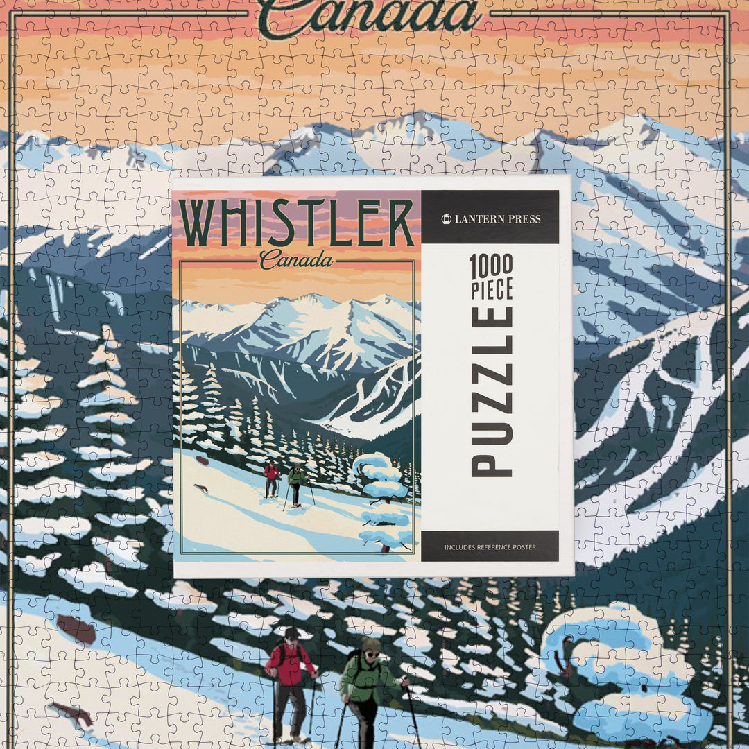 Whistler, Canada, Winter Snowshoers, Jigsaw Puzzle Puzzle Lantern Press 
