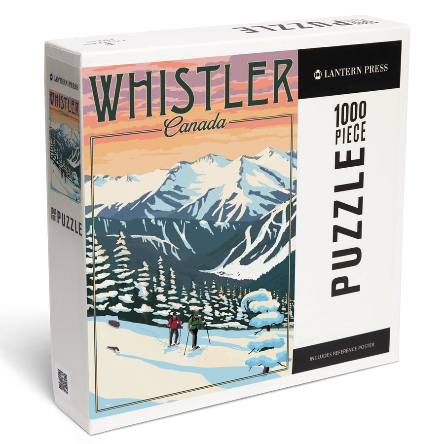 Whistler, Canada, Winter Snowshoers, Jigsaw Puzzle Puzzle Lantern Press 