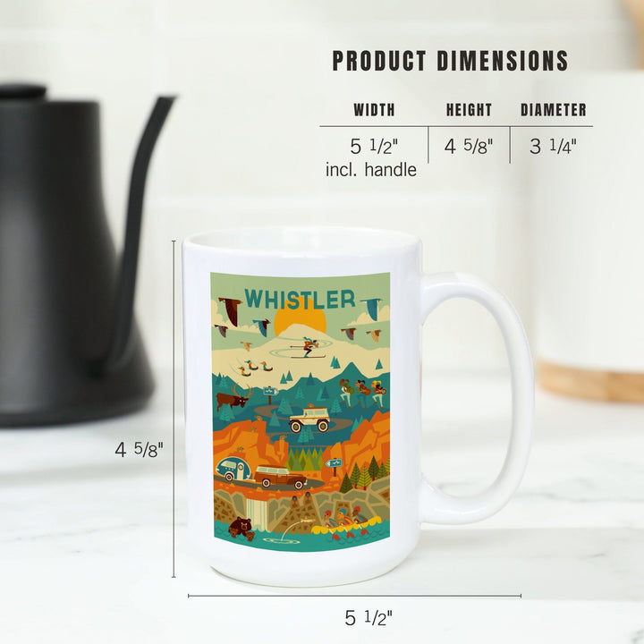 Whistler, Pacific Wonderland, Geometric, Ceramic Mug Mugs Lantern Press 