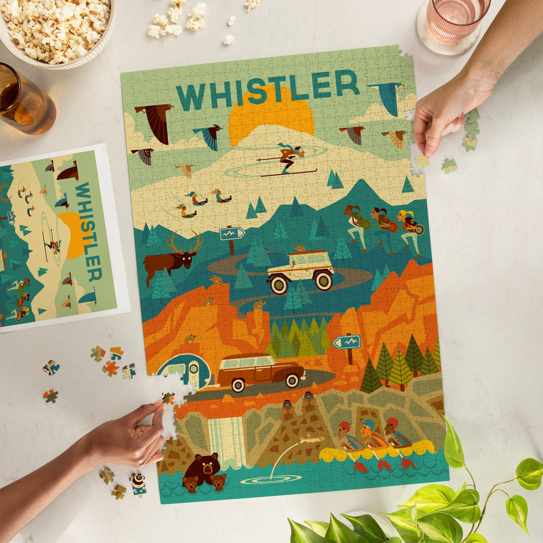 Whistler, Pacific Wonderland, Geometric, Jigsaw Puzzle Puzzle Lantern Press 