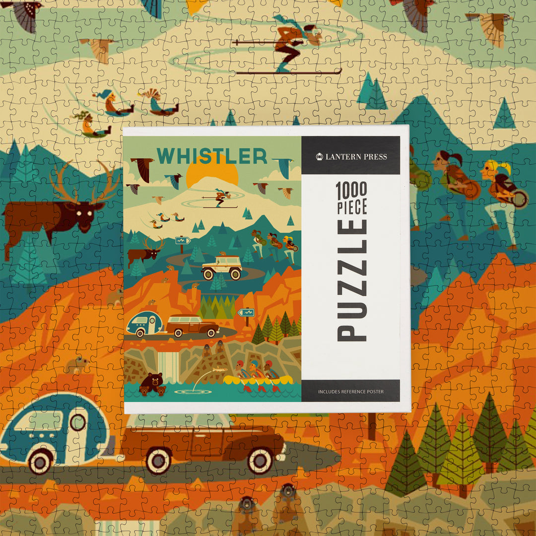 Whistler, Pacific Wonderland, Geometric, Jigsaw Puzzle Puzzle Lantern Press 