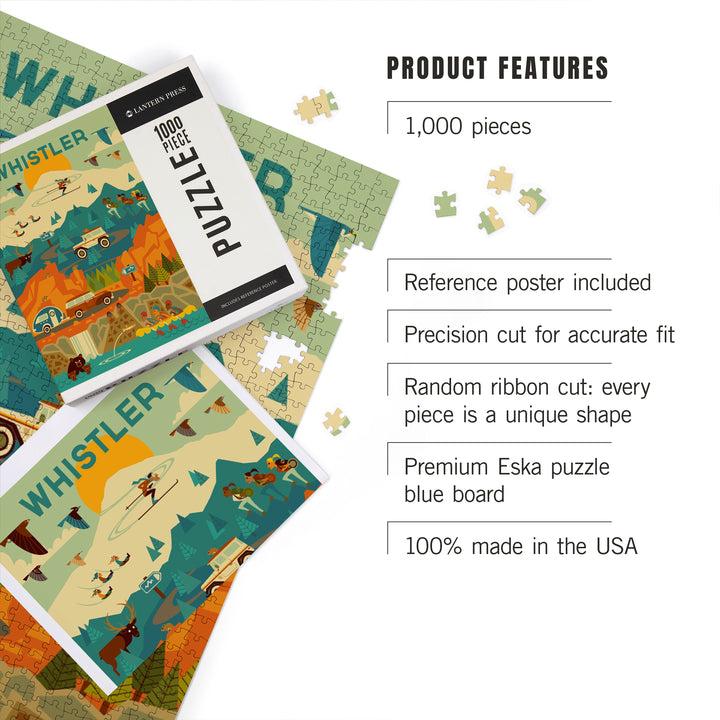 Whistler, Pacific Wonderland, Geometric, Jigsaw Puzzle Puzzle Lantern Press 