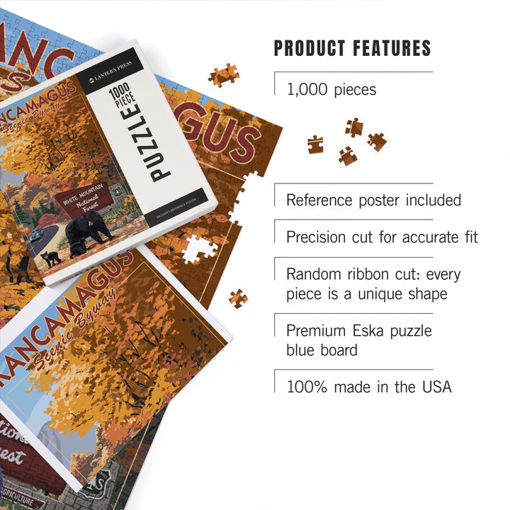 White Mountain National Forest, New Hampshire, Kancamagus Scenic Byway, Jigsaw Puzzle Puzzle Lantern Press 