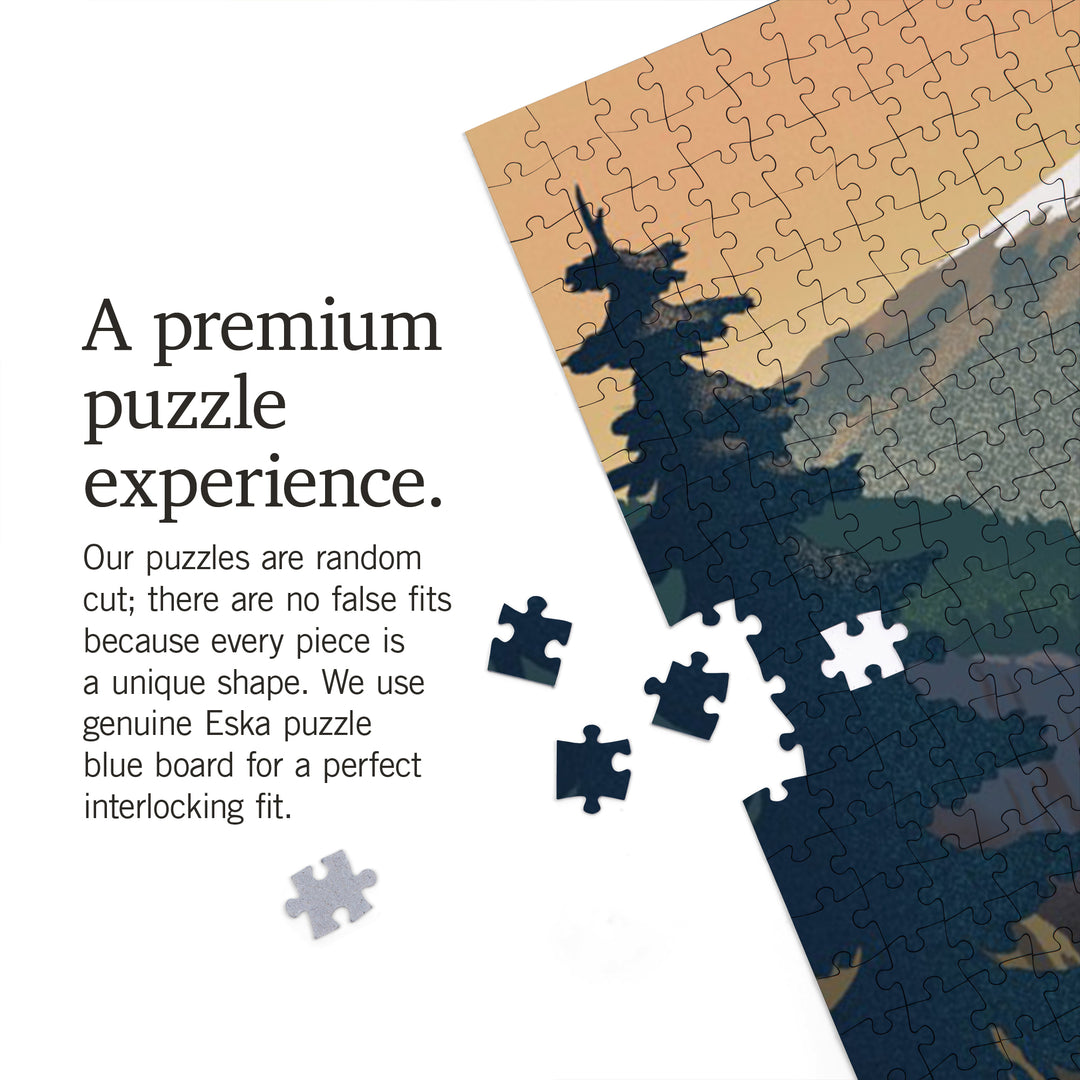 White Mountain National Forest, New Hampshire, Lithograph, Jigsaw Puzzle Puzzle Lantern Press 