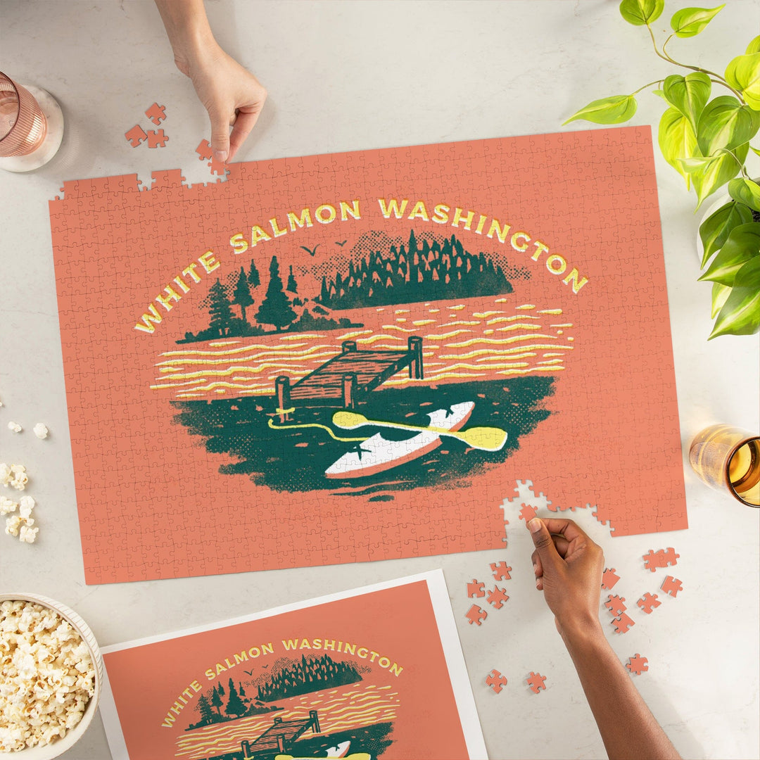 White Salmon, Washington, Lake Life Series, Lake Adventures, Dock, Jigsaw Puzzle Puzzle Lantern Press 