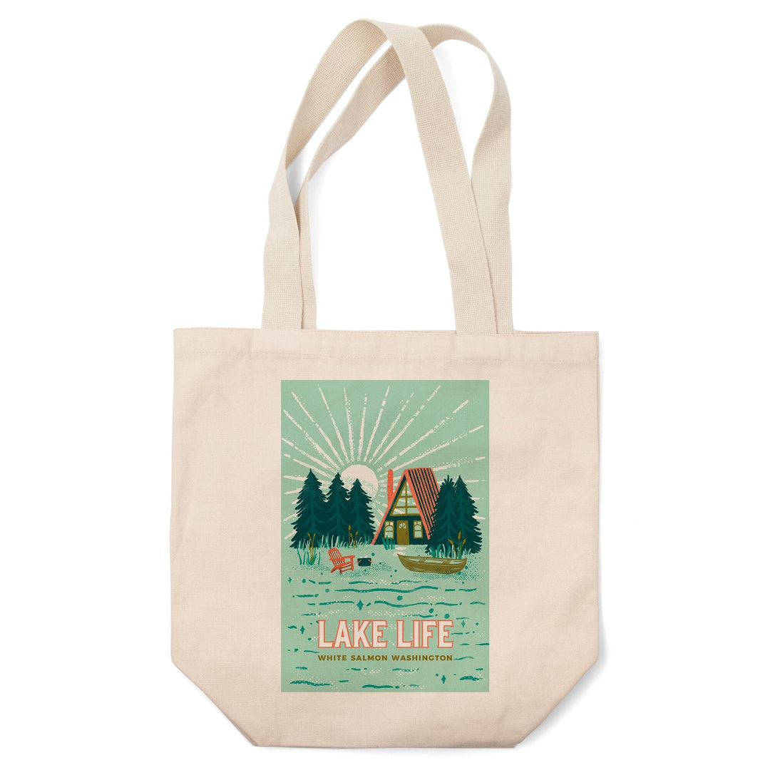 White Salmon, Washington, Lake Life Series, Lake Life, Tote Bag Totes Lantern Press 