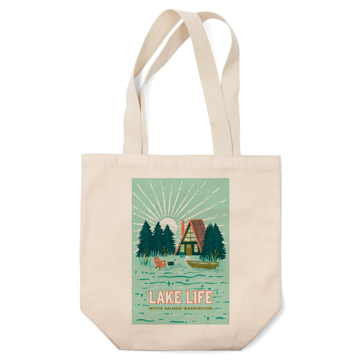 White Salmon, Washington, Lake Life Series, Lake Life, Tote Bag Totes Lantern Press 