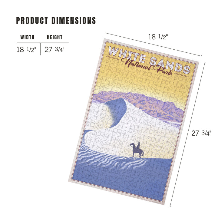 White Sands National Park, Litho, Jigsaw Puzzle Puzzle Lantern Press 