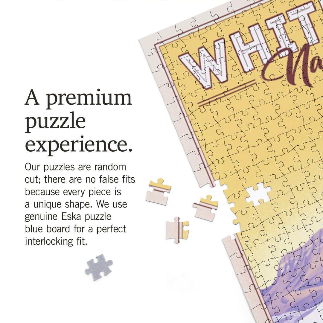 White Sands National Park, Litho, Jigsaw Puzzle Puzzle Lantern Press 