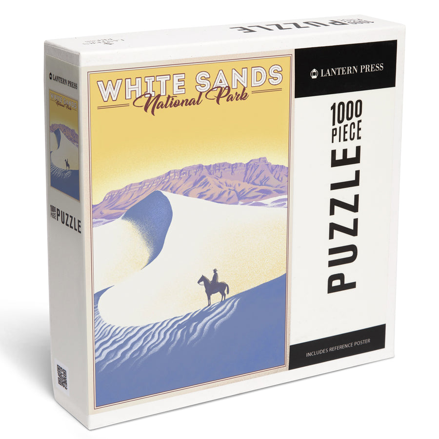 White Sands National Park, Litho, Jigsaw Puzzle Puzzle Lantern Press 