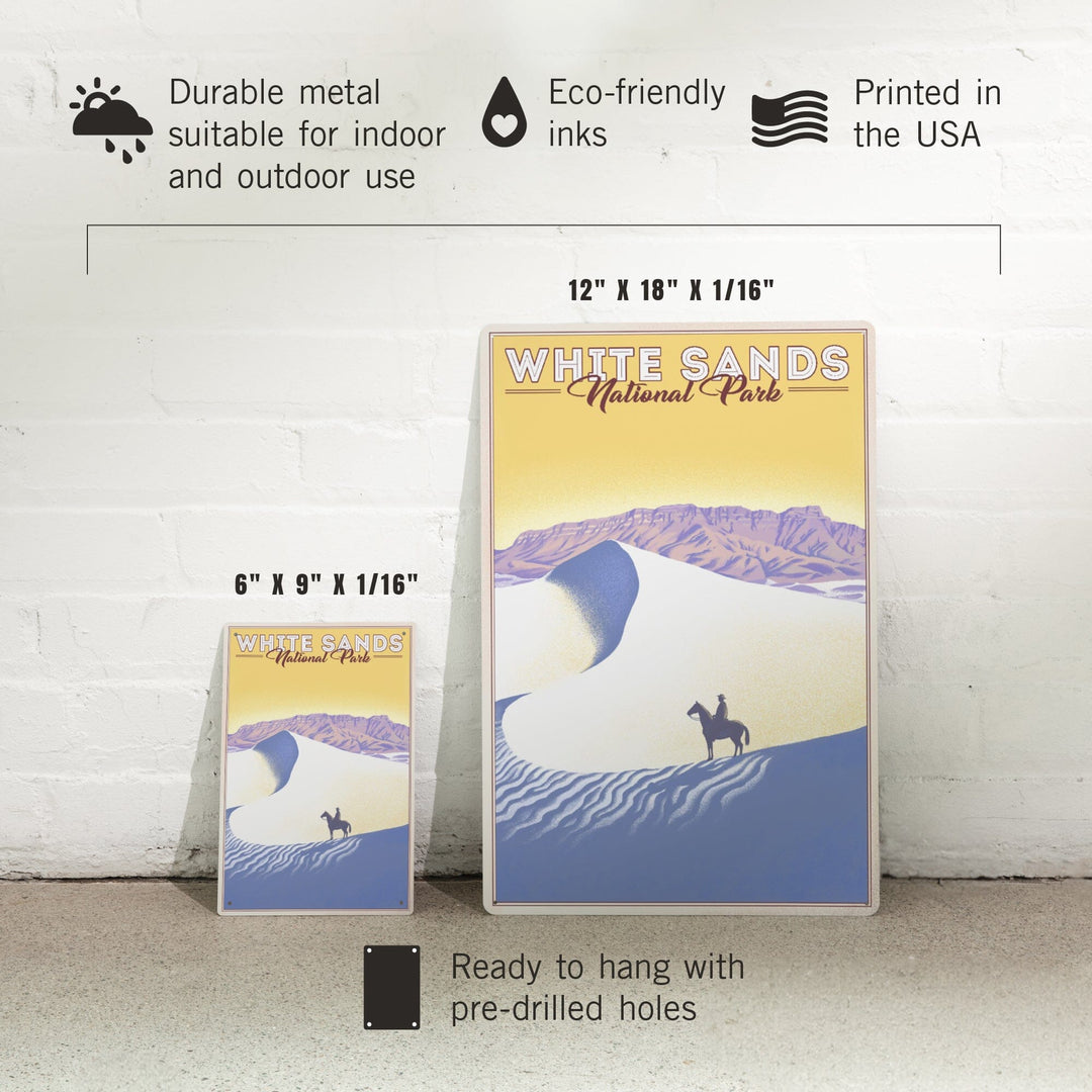 White Sands National Park, Litho, Metal Signs Metal Lantern Press 