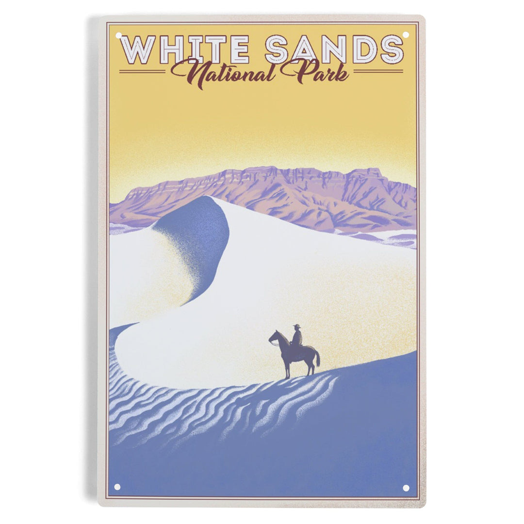 White Sands National Park, Litho, Metal Signs Metal Lantern Press 