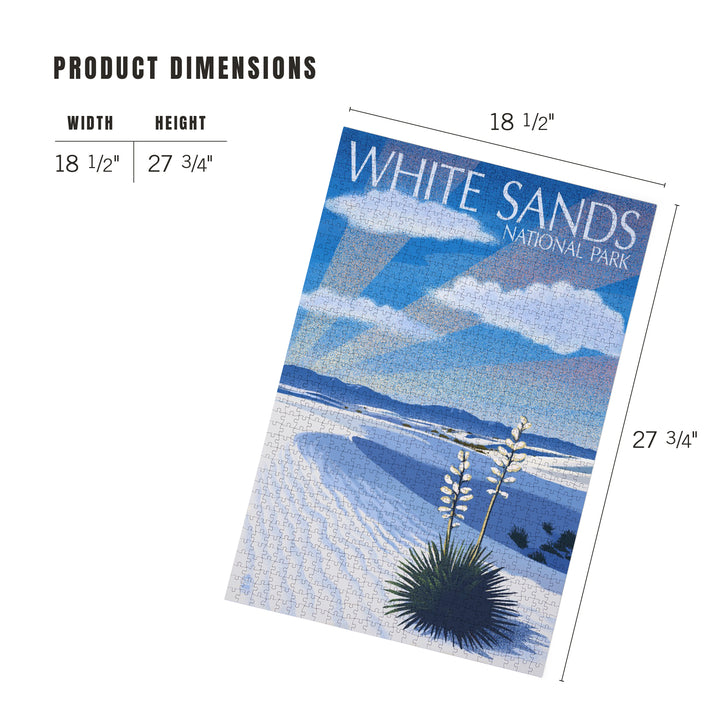 White Sands National Park, New Mexico, Day Scene, Lithograph, Jigsaw Puzzle Puzzle Lantern Press 