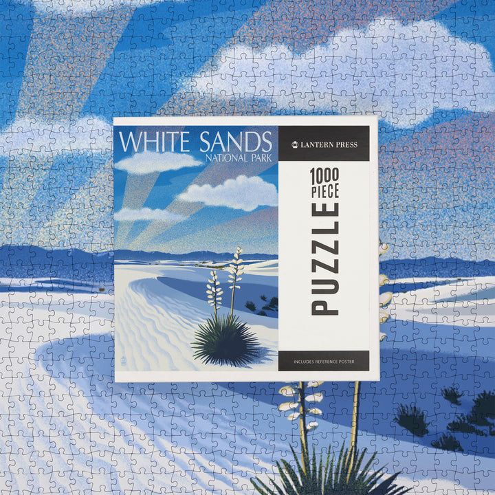 White Sands National Park, New Mexico, Day Scene, Lithograph, Jigsaw Puzzle Puzzle Lantern Press 