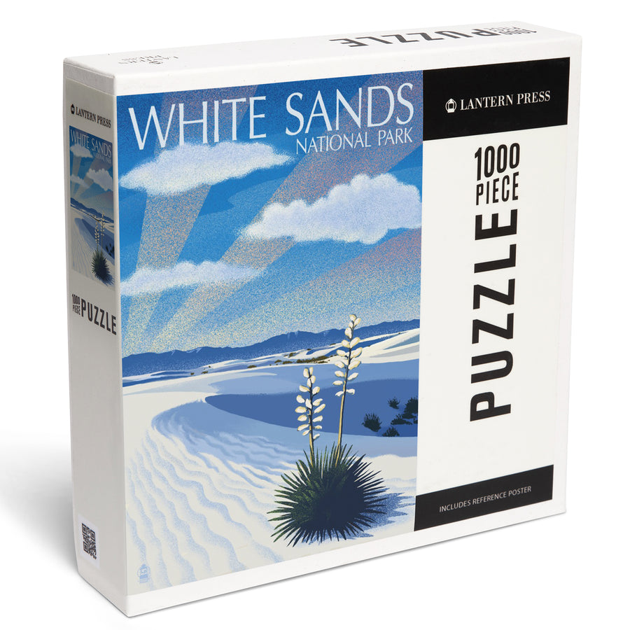 White Sands National Park, New Mexico, Day Scene, Lithograph, Jigsaw Puzzle Puzzle Lantern Press 