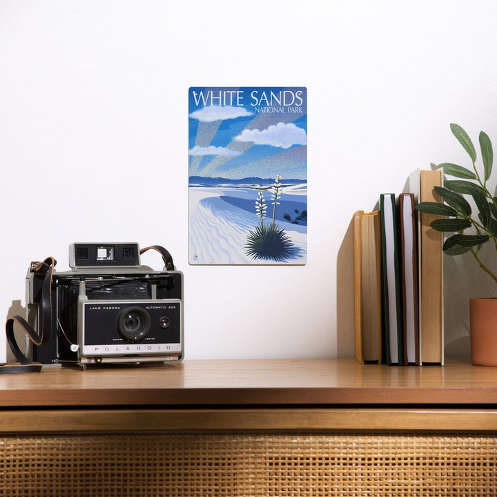 White Sands National Park, New Mexico, Day Scene, Lithograph, Metal Signs Metal Lantern Press 