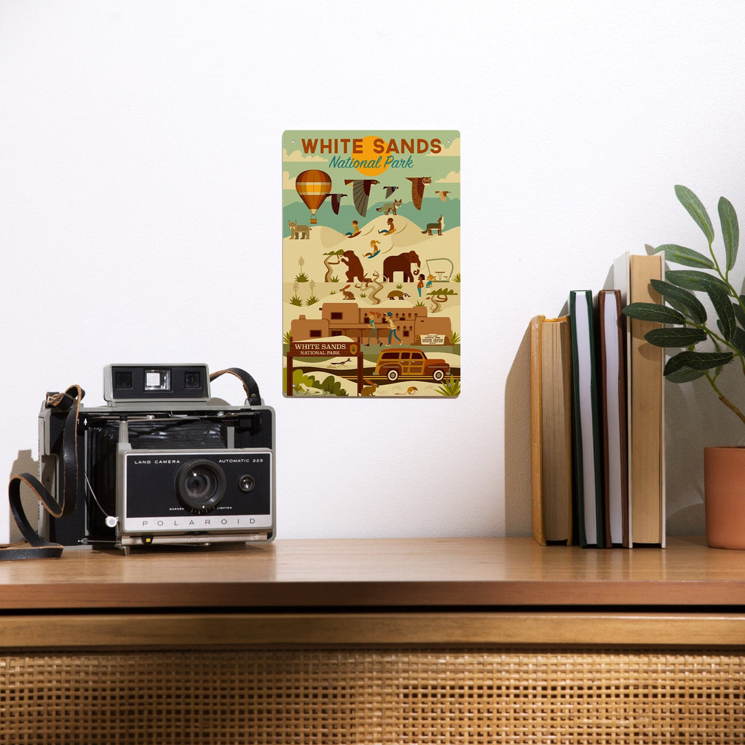 White Sands National Park, New Mexico, Geometric National Park Series, Metal Signs Metal Lantern Press 