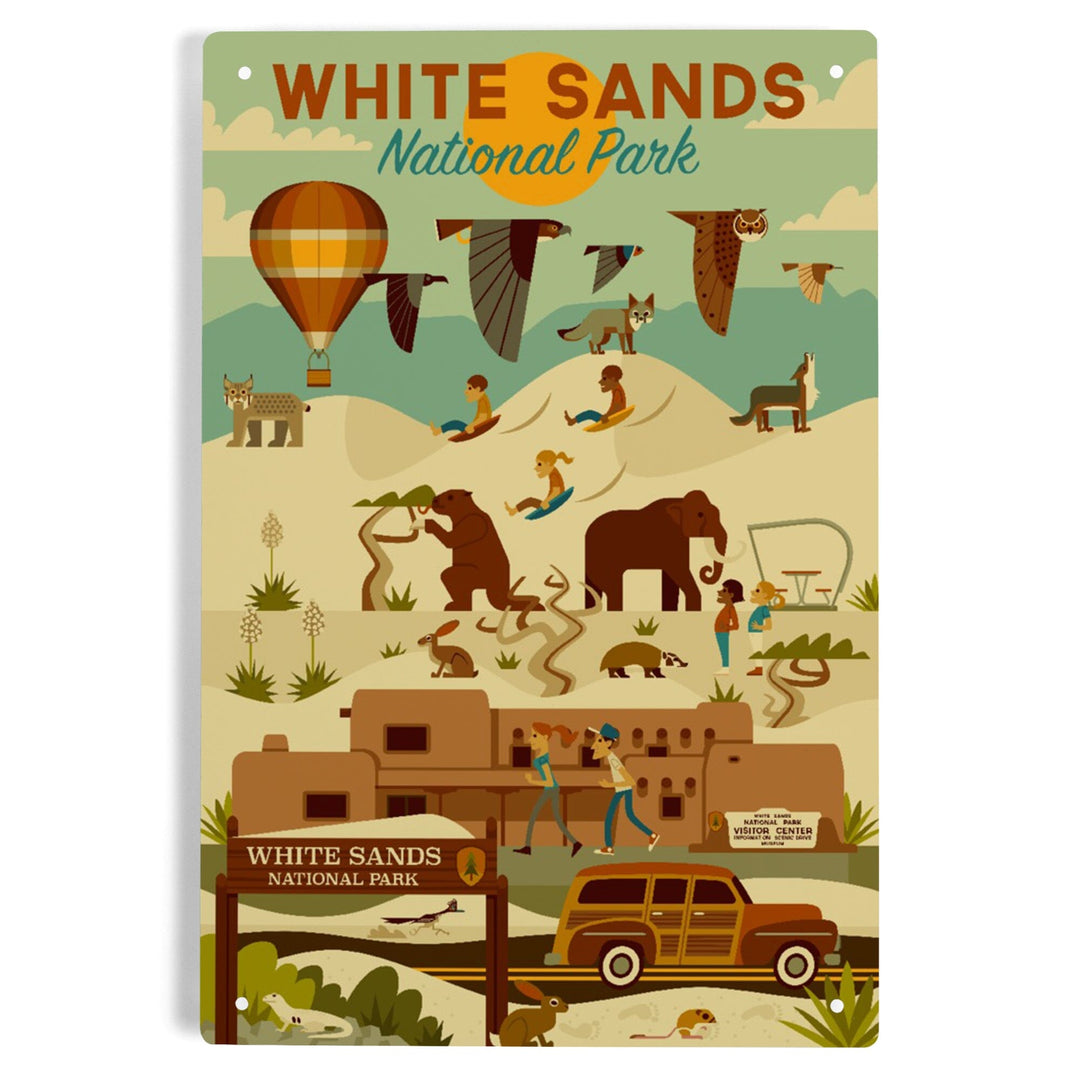 White Sands National Park, New Mexico, Geometric National Park Series, Metal Signs Metal Lantern Press 