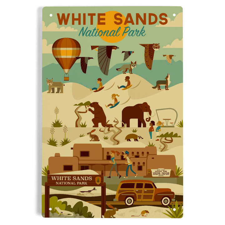 White Sands National Park, New Mexico, Geometric National Park Series, Metal Signs Metal Lantern Press 