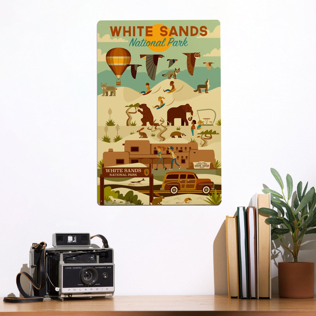 White Sands National Park, New Mexico, Geometric National Park Series, Metal Signs Metal Lantern Press 