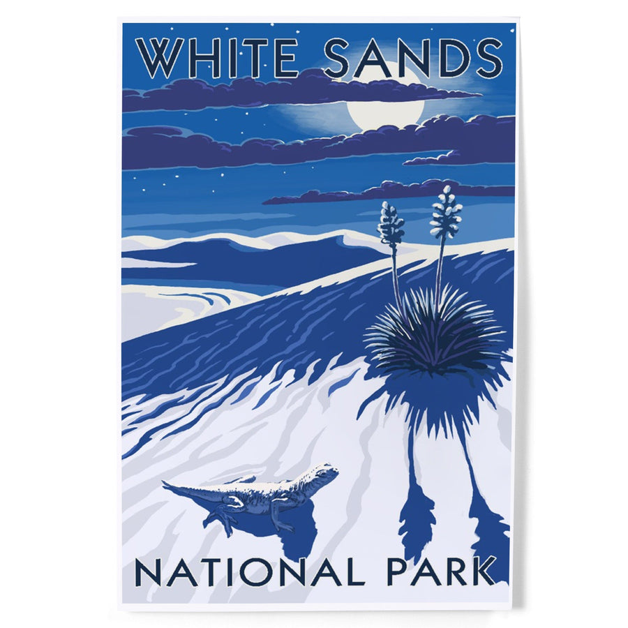 White Sands National Park, New Mexico, Night Scene, Art & Giclee Prints Art Lantern Press 
