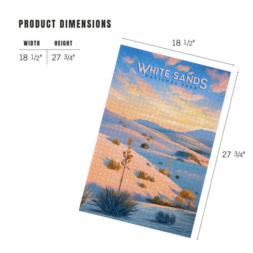 White Sands National Park, New Mexico, Oil Painting, Jigsaw Puzzle Puzzle Lantern Press 