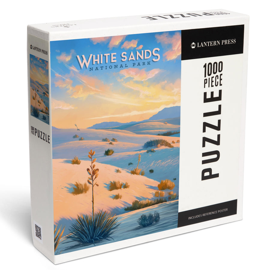 White Sands National Park, New Mexico, Oil Painting, Jigsaw Puzzle Puzzle Lantern Press 