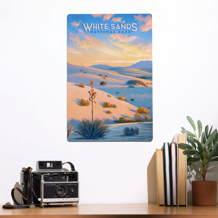 White Sands National Park, New Mexico, Oil Painting, Metal Signs Metal Lantern Press 