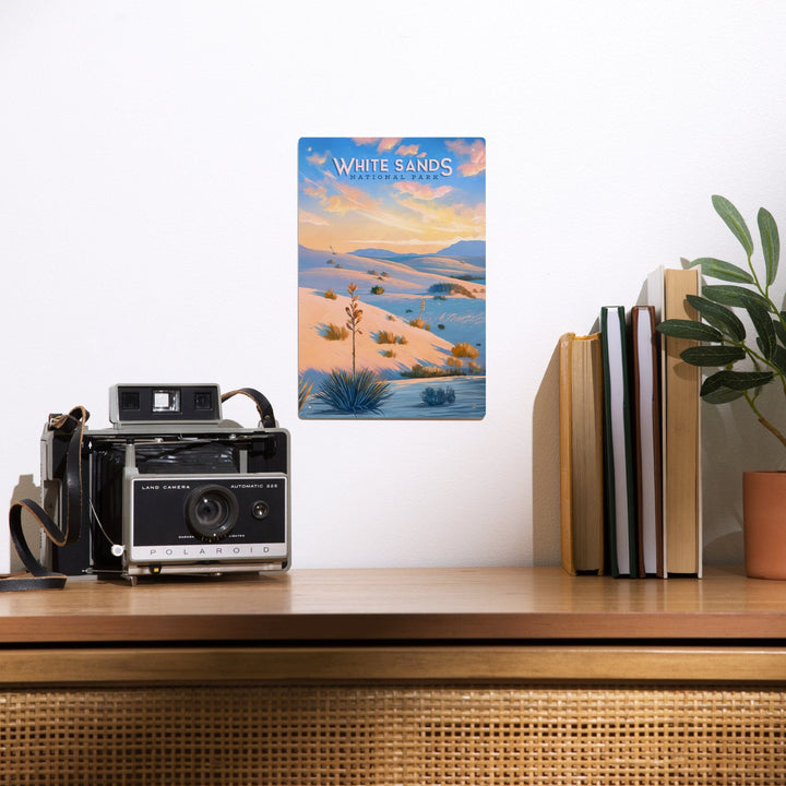 White Sands National Park, New Mexico, Oil Painting, Metal Signs Metal Lantern Press 