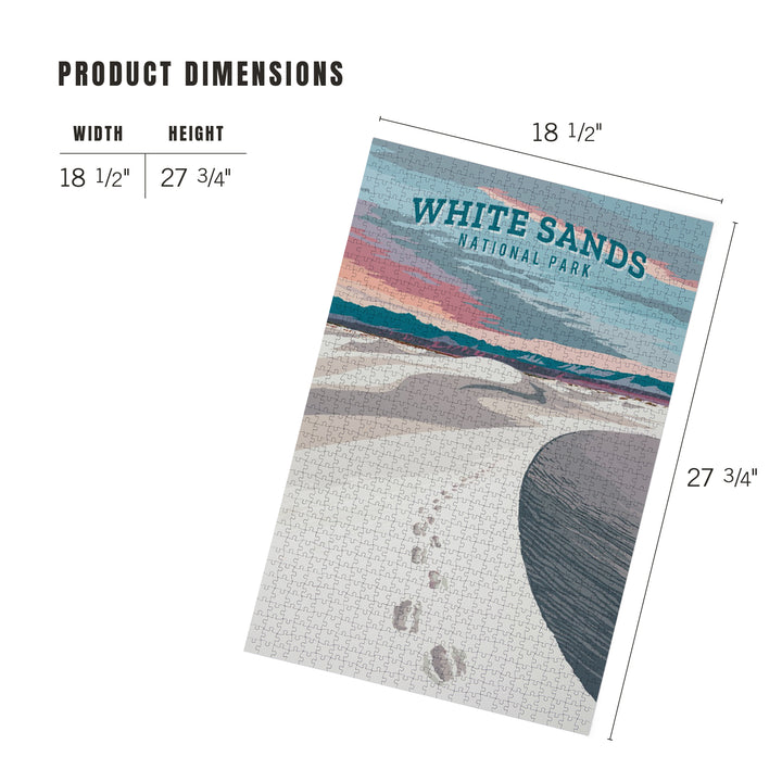 White Sands National Park, New Mexico, Painterly National Park Series, Jigsaw Puzzle Puzzle Lantern Press 