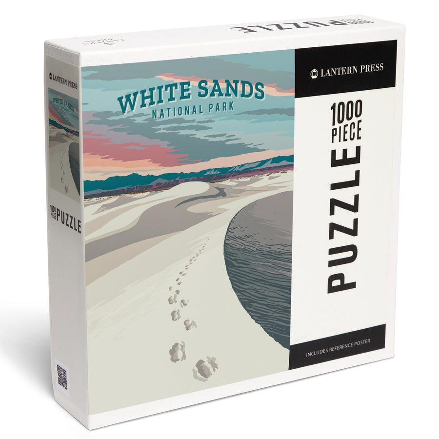 White Sands National Park, New Mexico, Painterly National Park Series, Jigsaw Puzzle Puzzle Lantern Press 