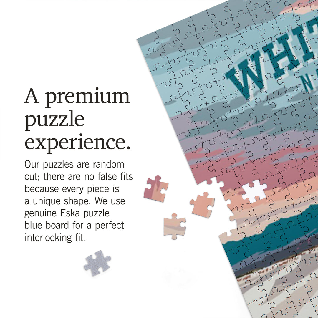 White Sands National Park, New Mexico, Painterly National Park Series, Jigsaw Puzzle Puzzle Lantern Press 
