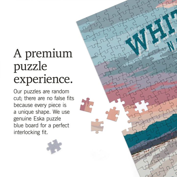 White Sands National Park, New Mexico, Painterly National Park Series, Jigsaw Puzzle Puzzle Lantern Press 