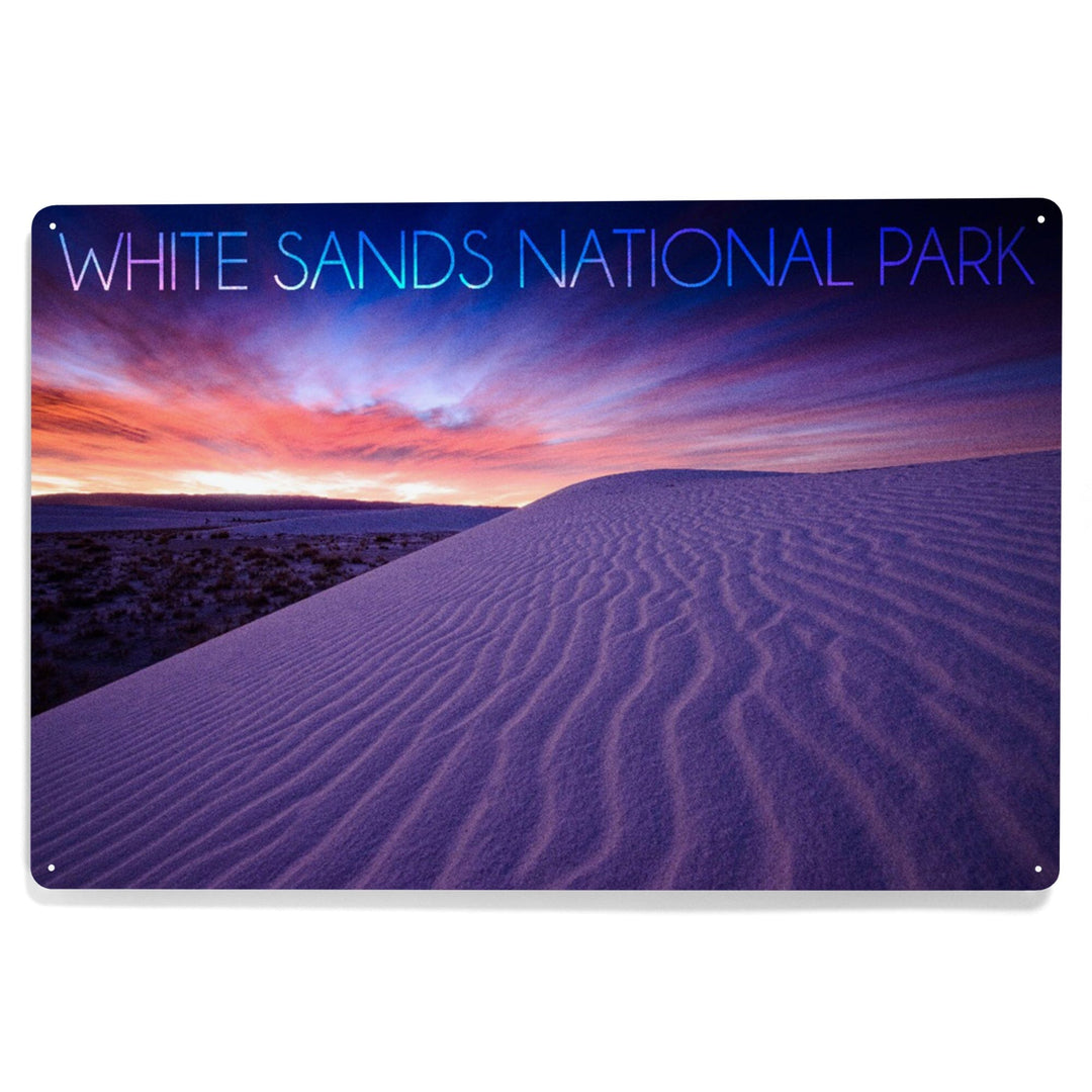 White Sands National Park, New Mexico, Pink Desert Morning, Metal Signs Metal Lantern Press 